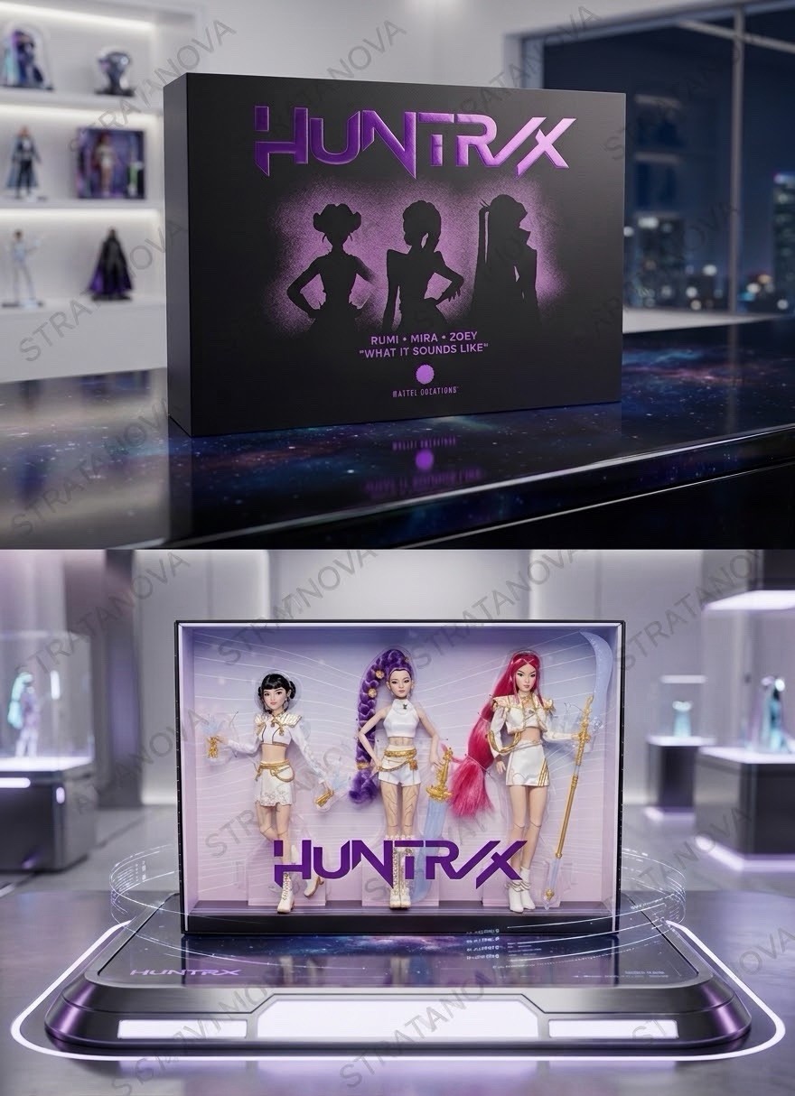 New K-Pop HUNTR/X Rumi Mira Zoey What It Sounds Like 3-Pack Mattel Creations