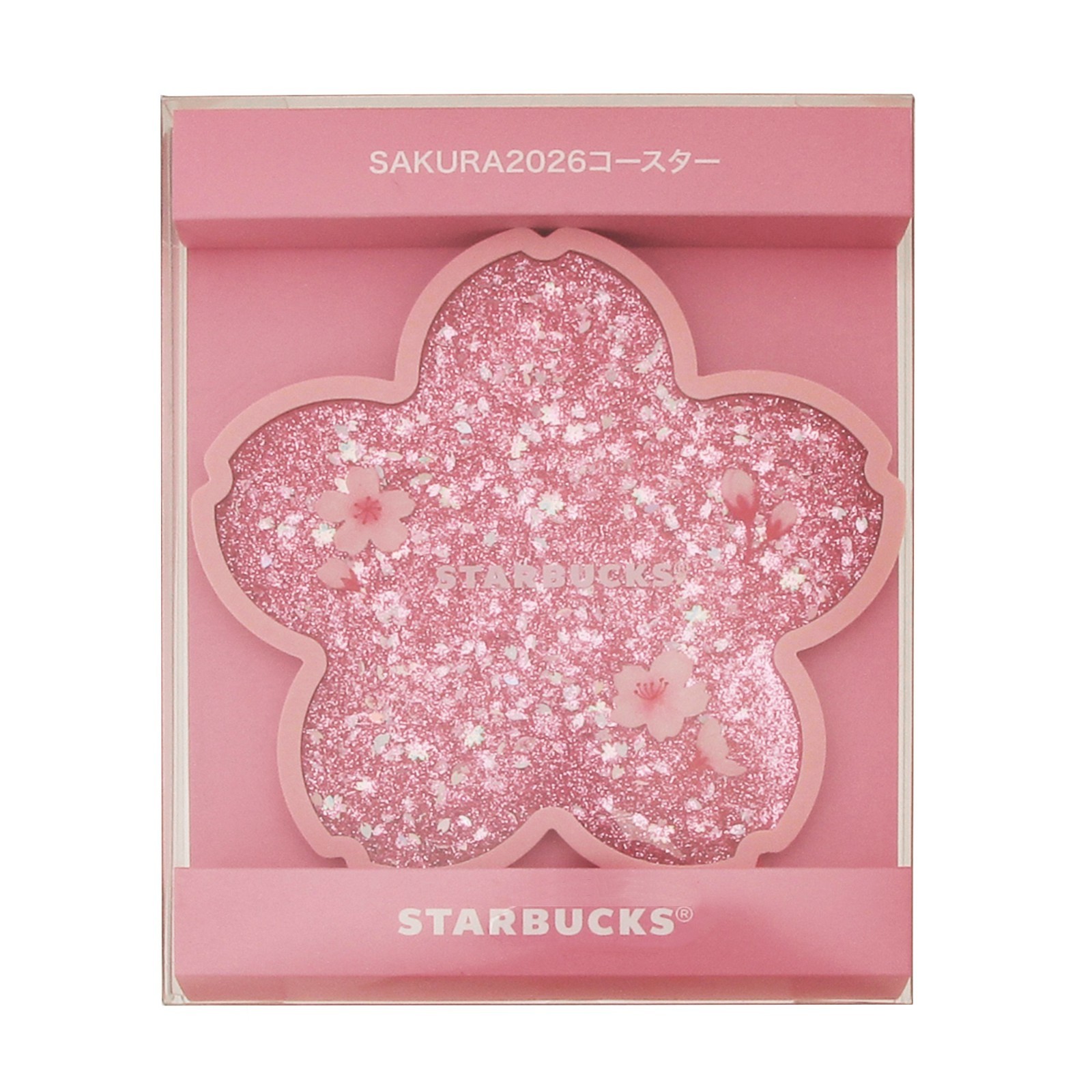 Starbucks Japan SAKURA 2026 Glitter Coaster Pink Cherry Blossom Limited US STOCK