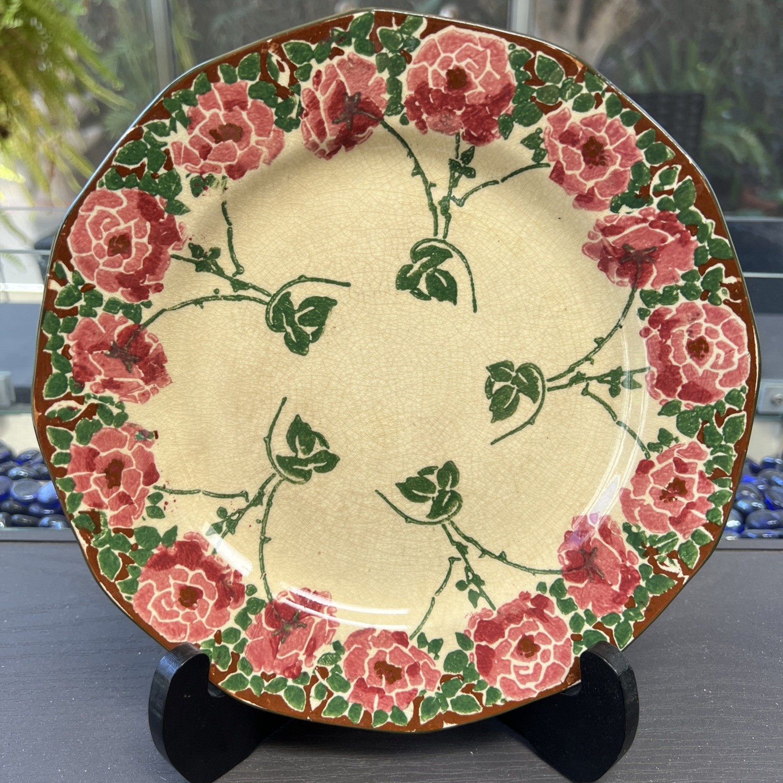 Antique Royal Doulton “Old Leeds Spray” 8.5 Inch Plates 1936 Set Of 2