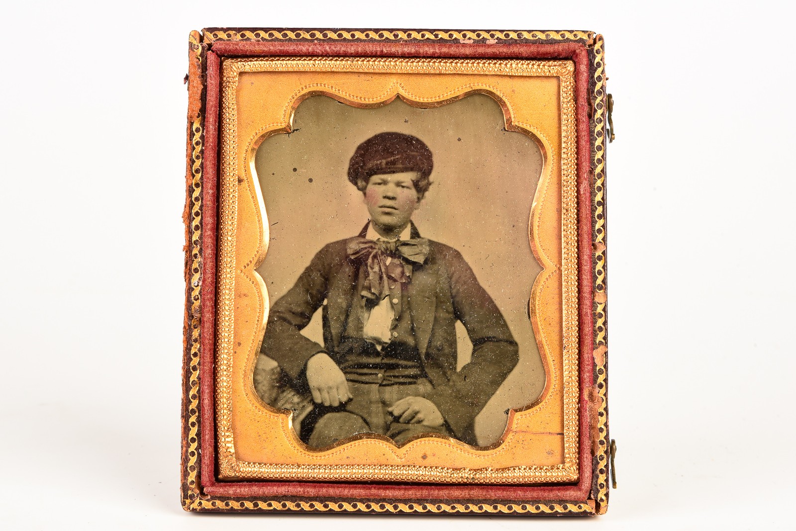 Ambrotype of Young Gentleman in 1/6 Plate Wood Composite Union Case V28