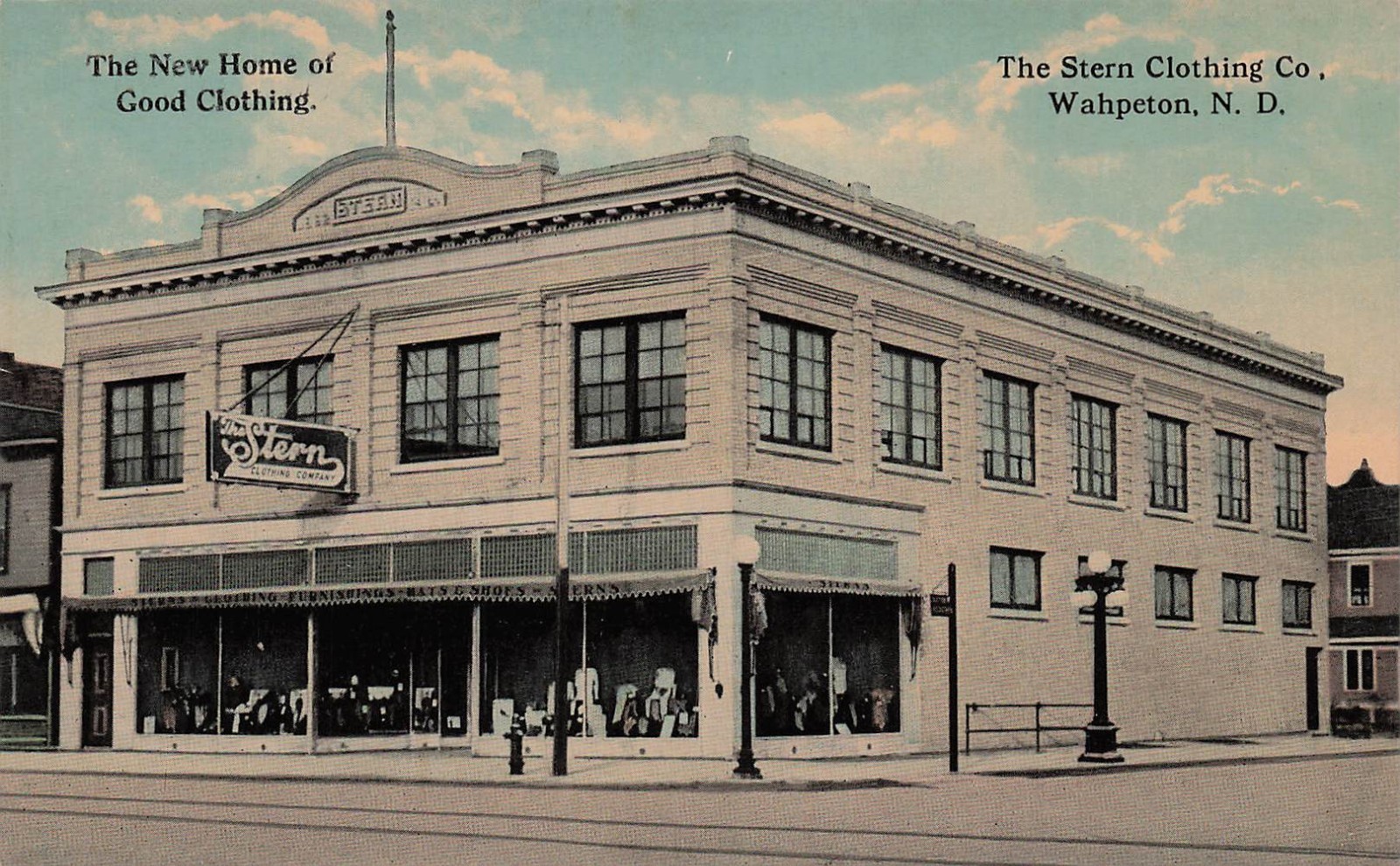 Wahpeton ND Stern Department Store Main Street North Dakota Vtg Postcard 34A