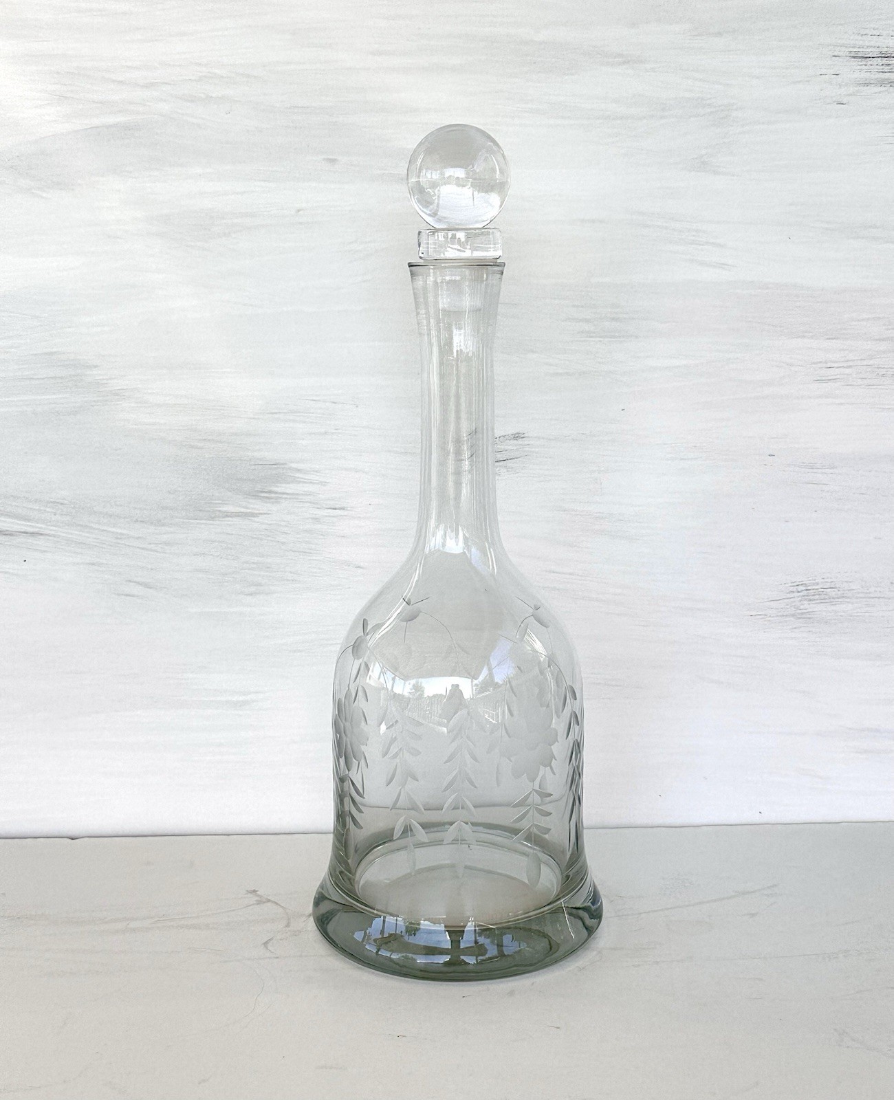Vintage Crystal Decanter Waterford  Georgian Style – Retro \'50s Etched Shoulder