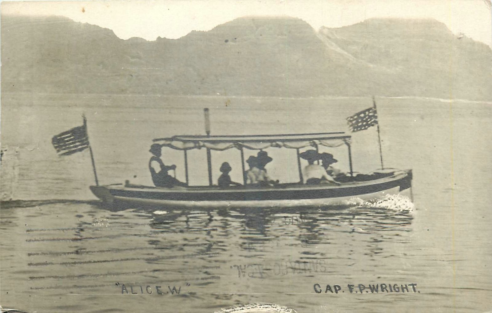 1911 Lakeshore California Alice Steamboat occupation RPPC Postcard 26-2497