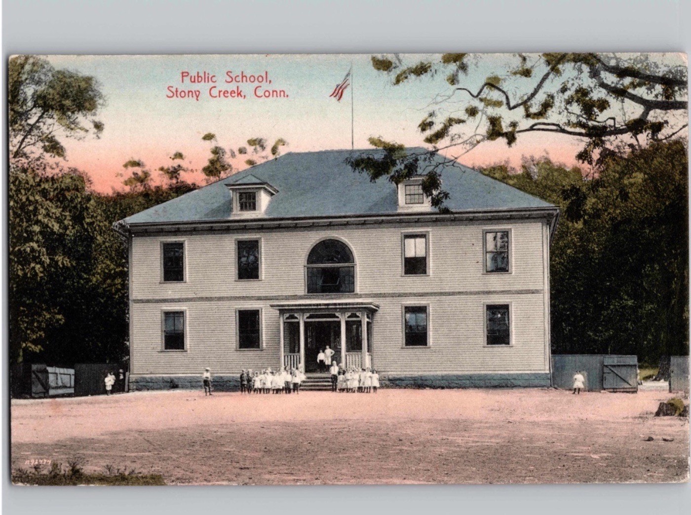 c1910 Public School Stony Creek Connecticut CT New Haven County Postcard