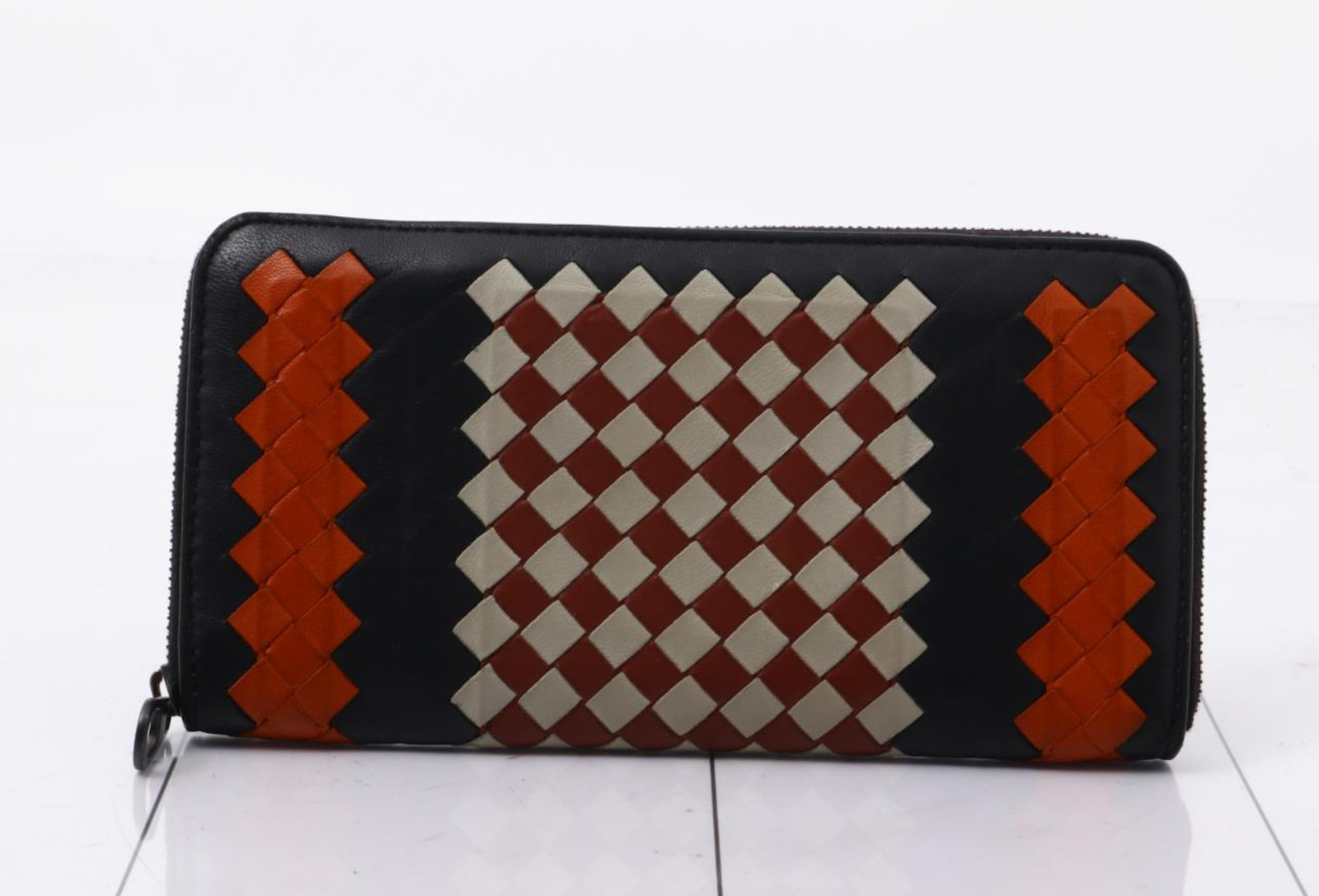 Bottega Veneta Multi color Intrecciato Woven Wallet with Dustbag