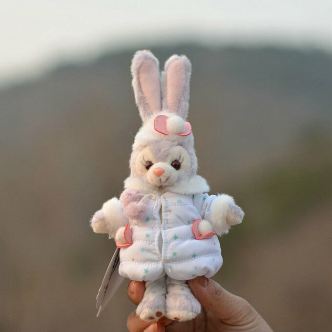 Disney Duffy Friend Stella Lou rabbit Down Coat Keyring strape Plush Toy