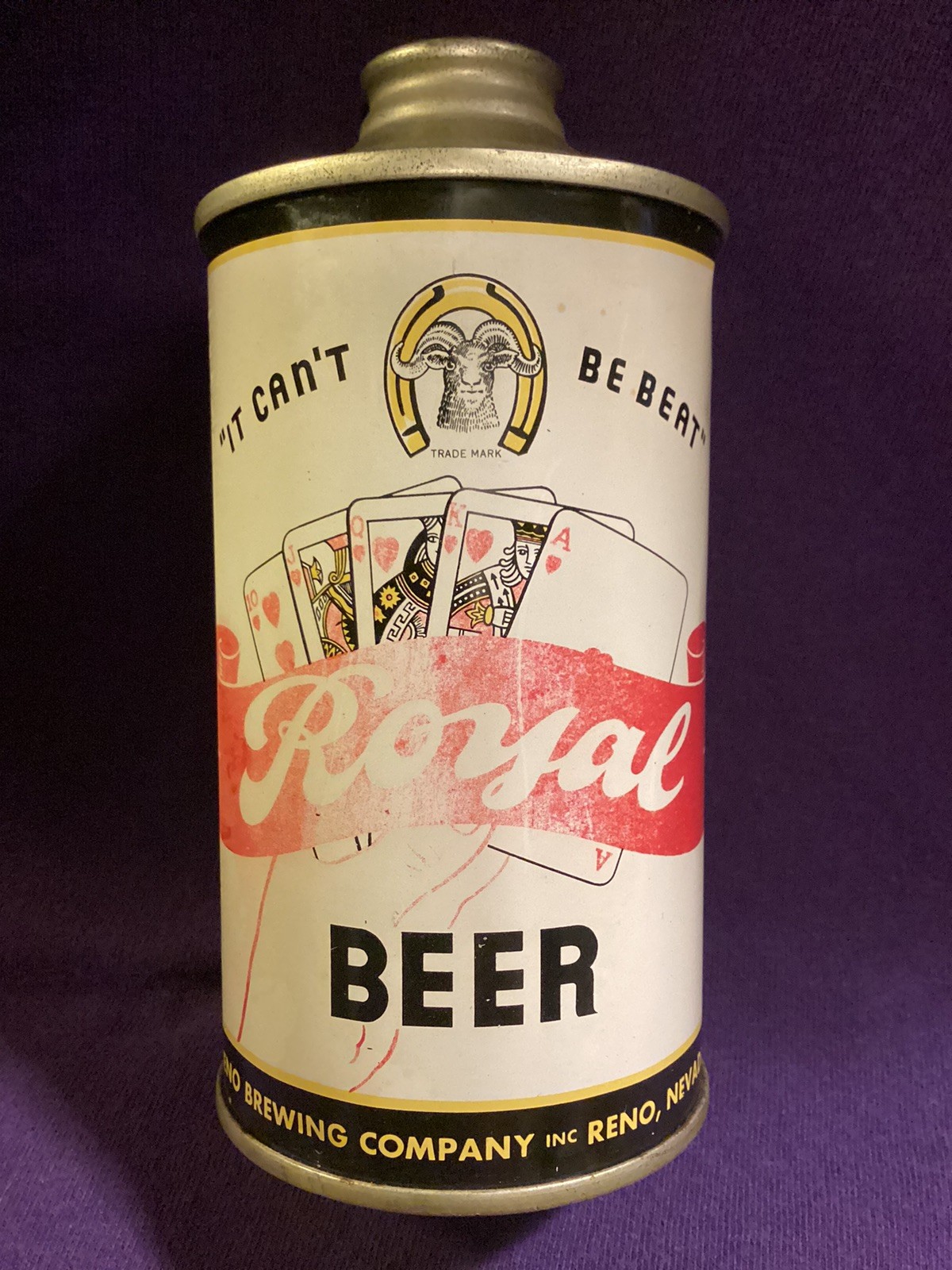 “RARE” Royal Beer Cone Top Beer Can Reno Brewing
