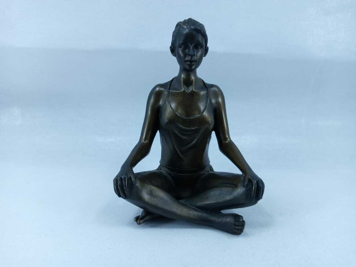 Meditation Yoga woman statue bronze figure Buddha Female temple