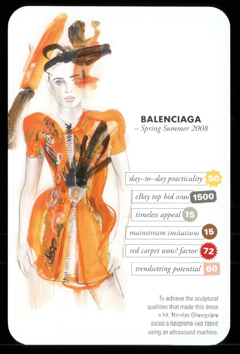 1 x card Fashion Balenciaga Spring Summer 2008 Nicolas Ghesquiere FC1
