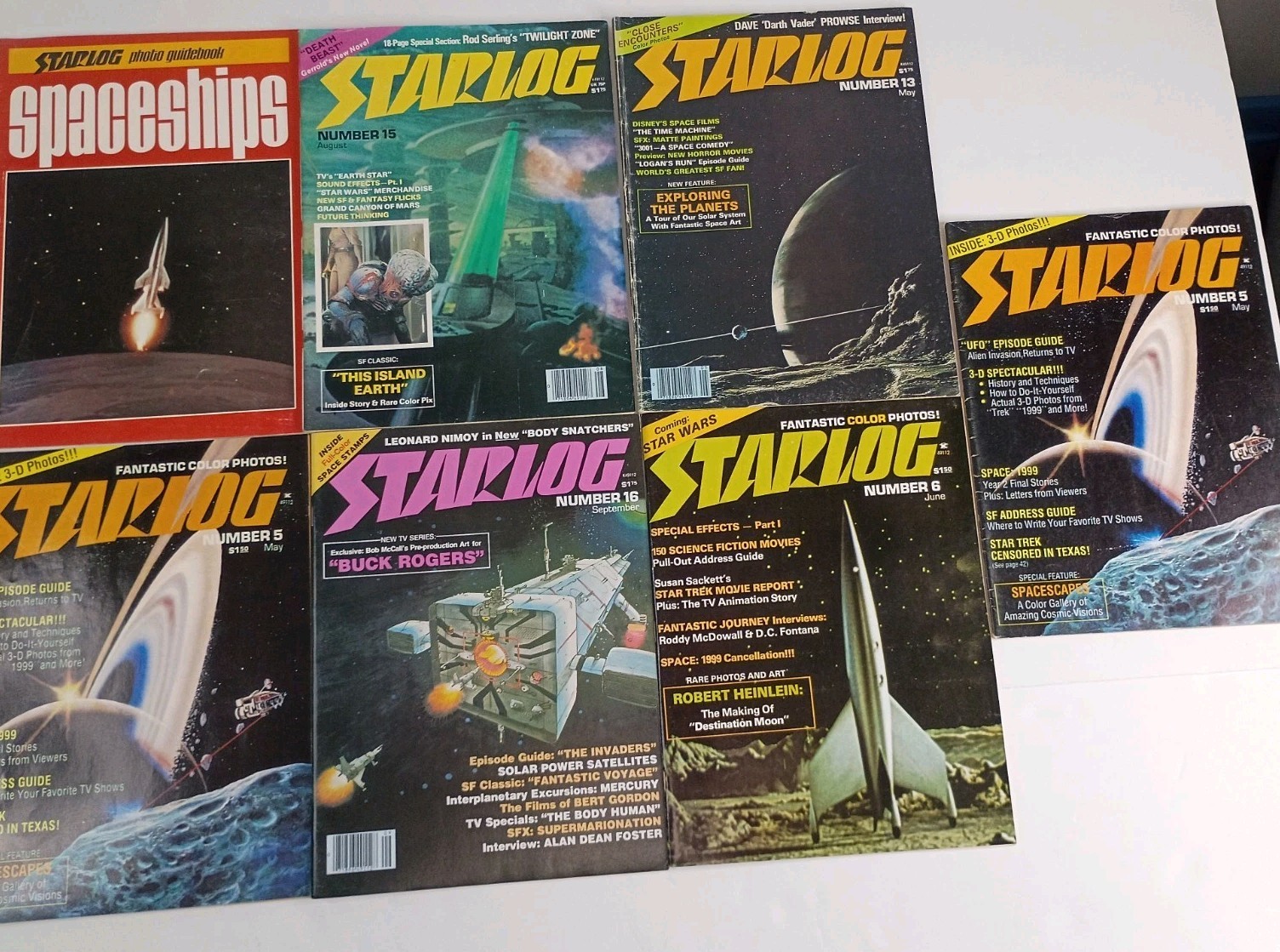 STARLOG 70's magazine Star Wars Star Trek Lot Of 7 STARLOG 70's magazine Star Wars Star Trek Lot Of 7