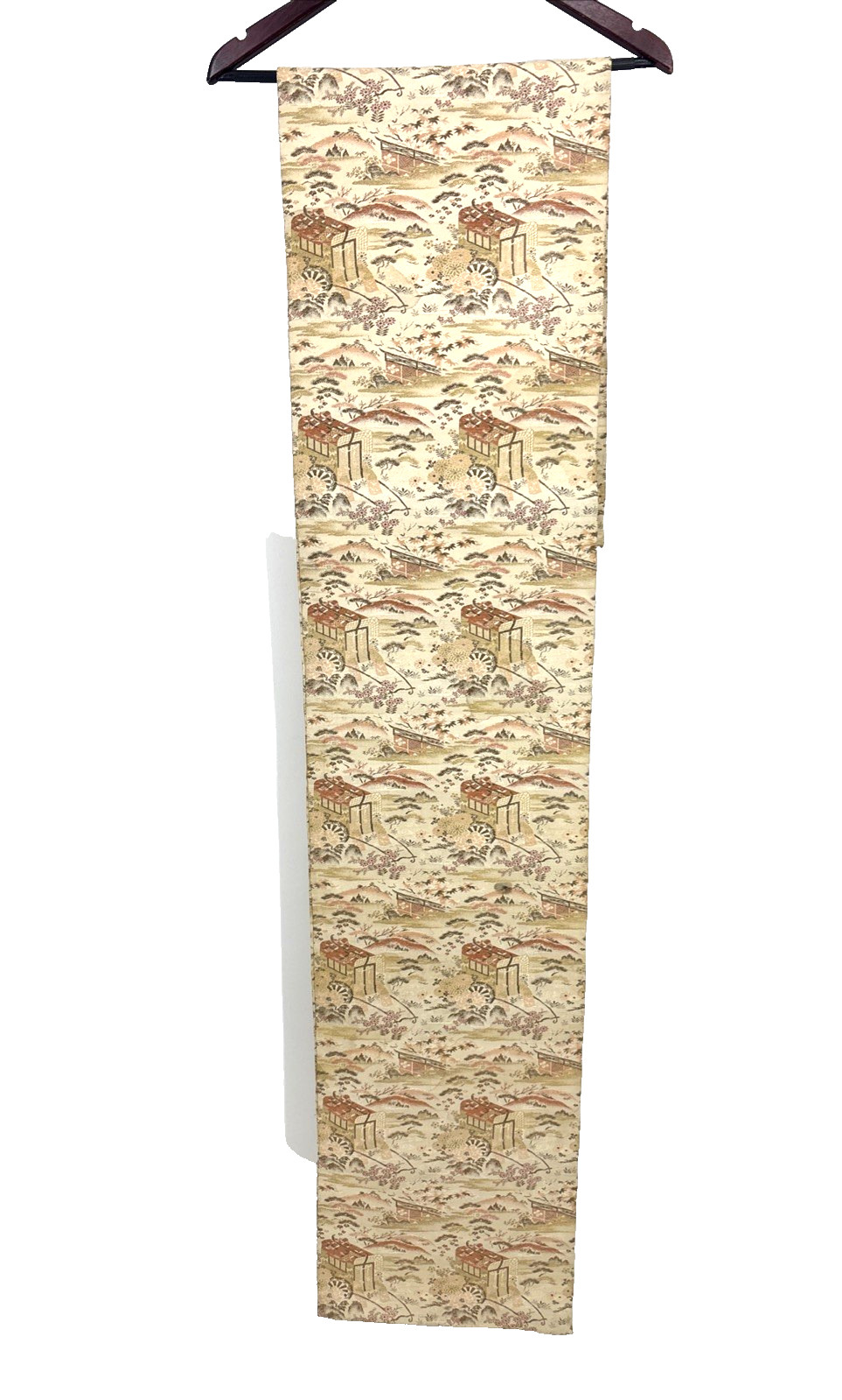 Japanese Vintage Fukuro Obi Belt Kimono Fabric Silk Traditional Scenery Sakura
