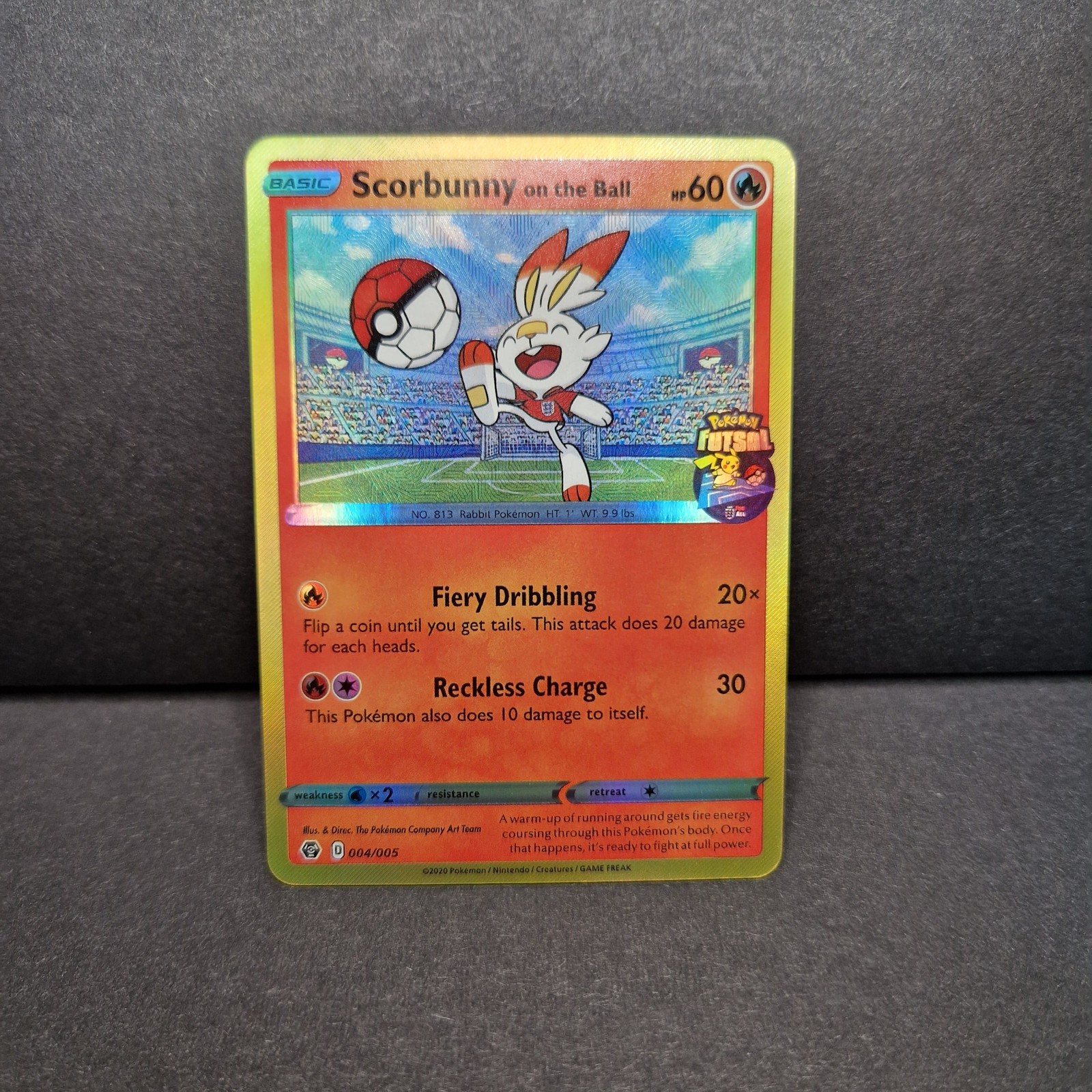 Pokemon Scorbunny on the Ball Style Football Futsal Japanese Art Card
