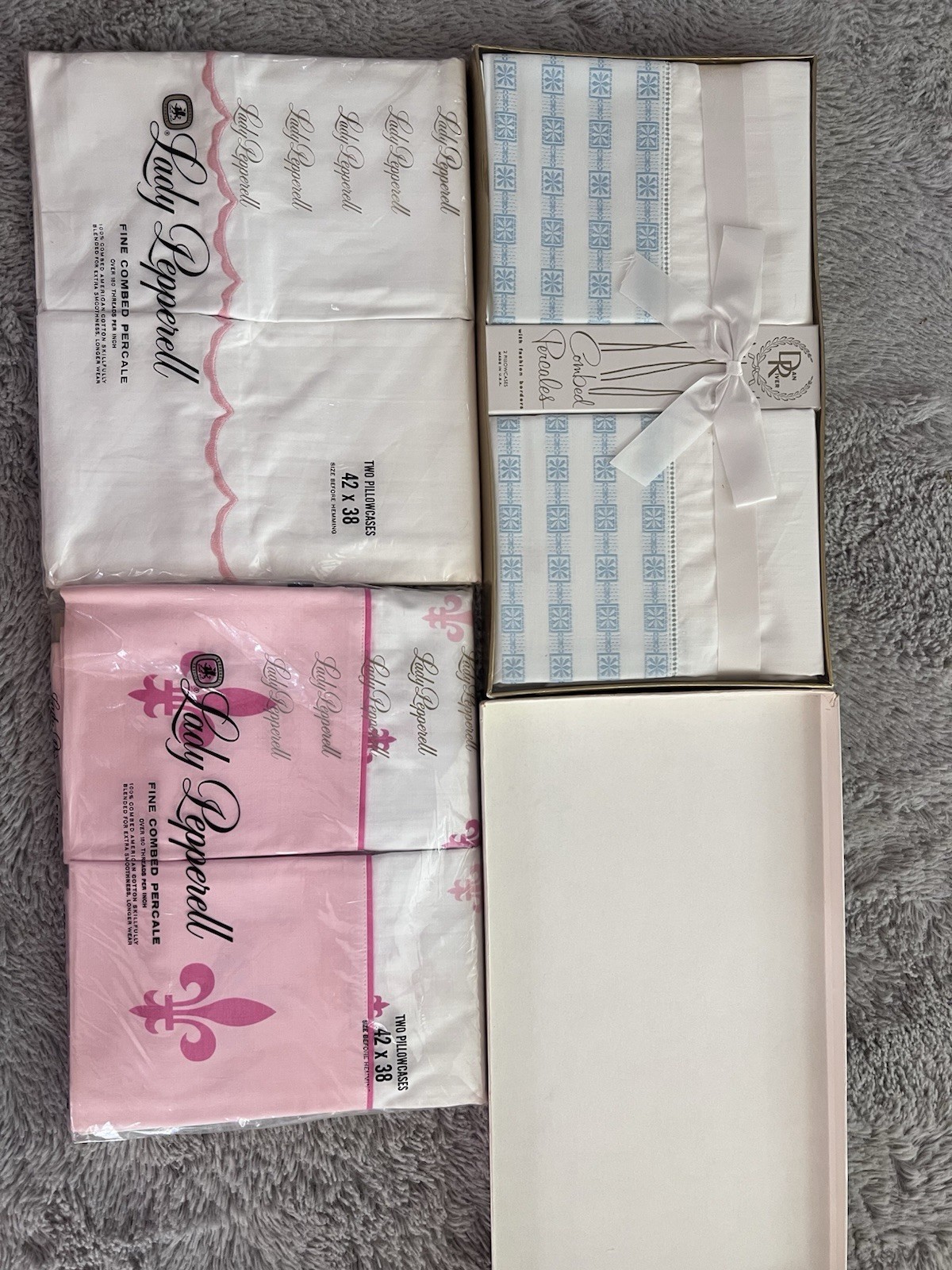 6 lot Vintage Lady Pepperell Fine Combed Percale Pillow Cases 100% Cotton 42x38