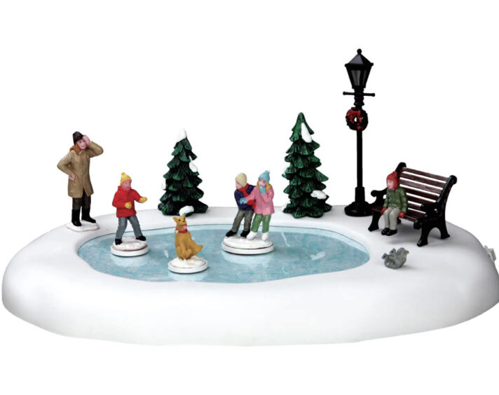 Lemax Silly Situation Skating Pond -Animated Holiday Village/Train/Carnival