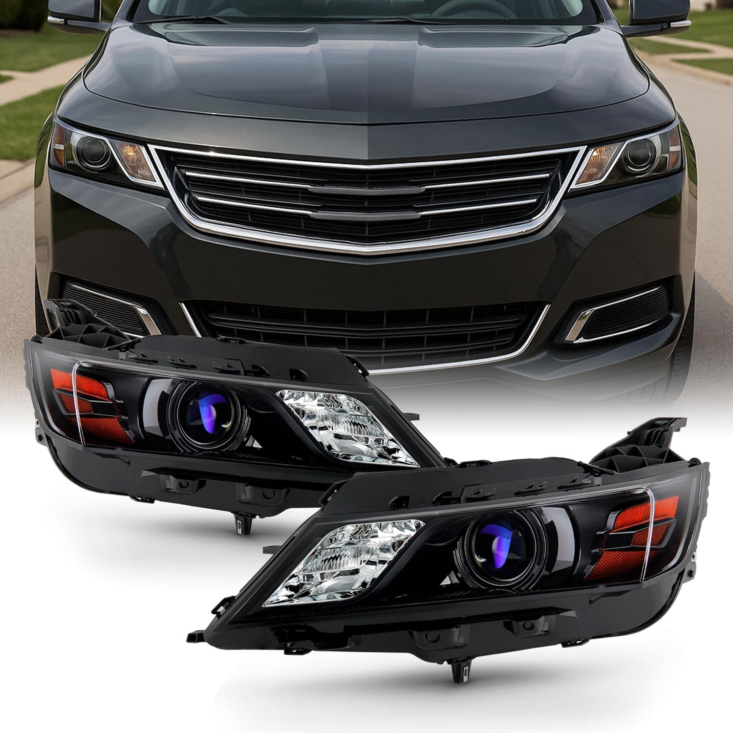 - Fits 2014 2015 2016 2017 2018 2019 2020 Chevy Impala Sedan [Halogen Type] Proj