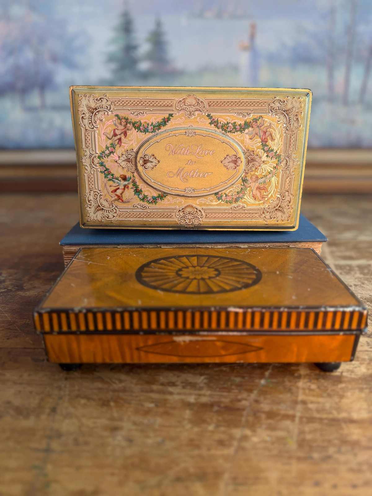 Vintage Chocolate Tins, Artstyle & Cadbury Bournville Collectible Candy Box