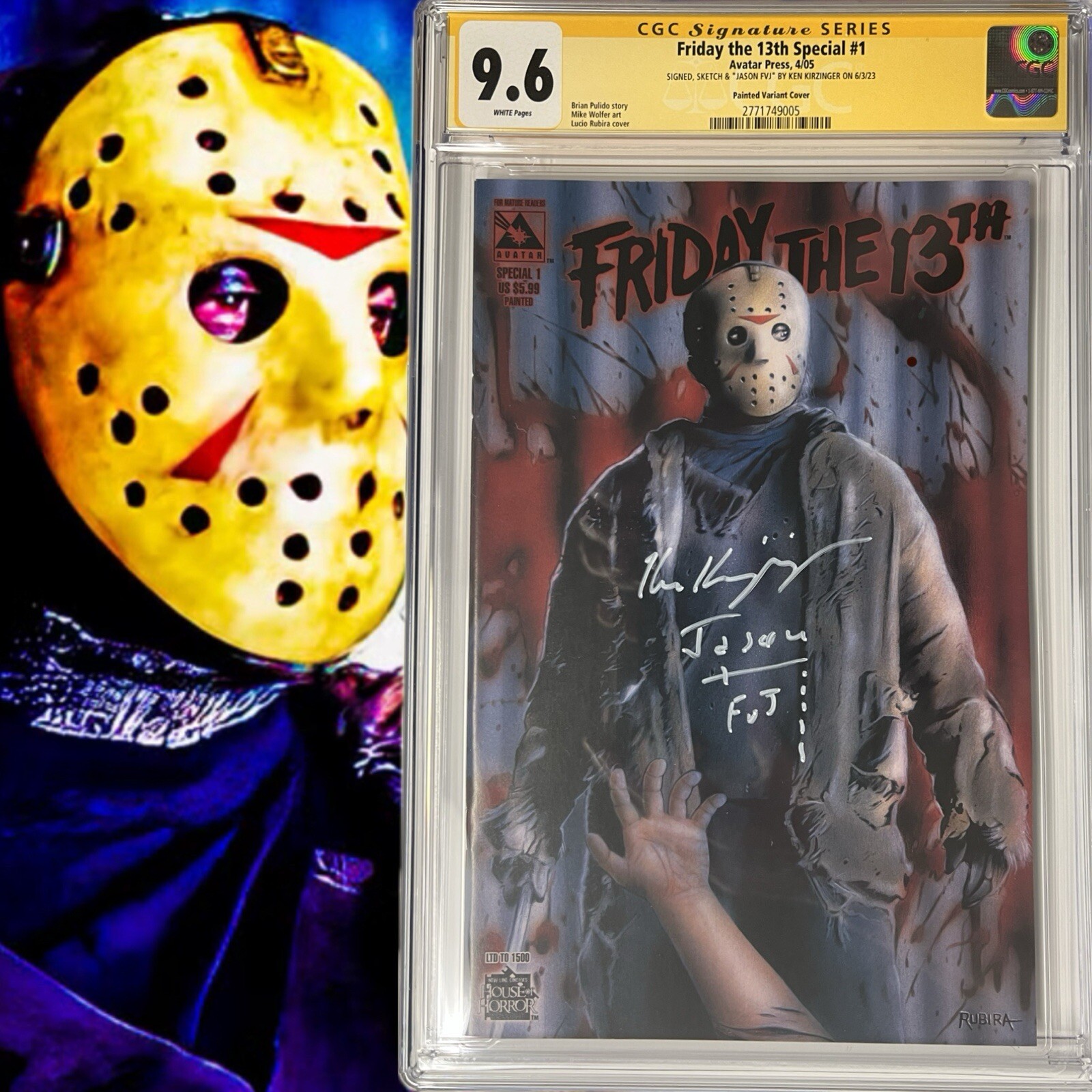 CGC KEN KIRZINGER FRIDAY THE 13TH #1  PAINTED VARIANT  LTD TO 1500  AVATAR 2005