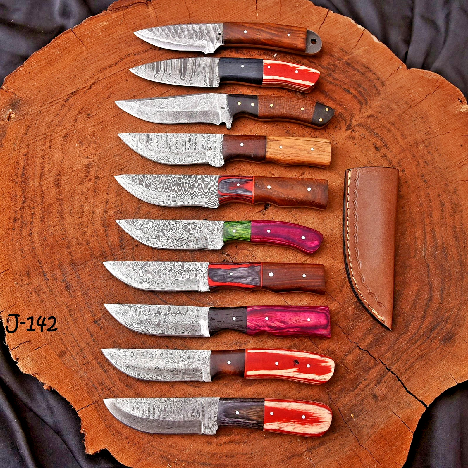Lot of 10 Knives Damascus Steel Fix blade knife Whole Sale Price Clearance Sale