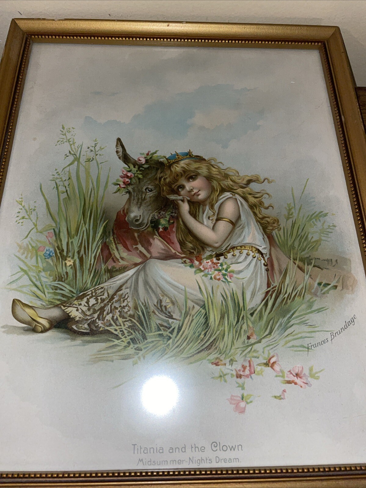 Midsummer Nights Dream 1890 Titania & her Clown - VINTAGE  by Frances Brundage