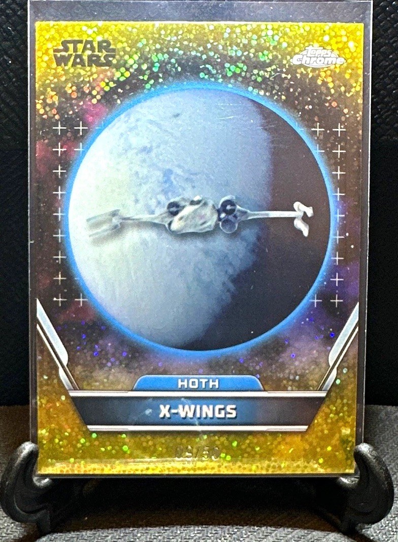 2024 Topps Chrome Star Wars Hoth X-Wings #26 Gold Galactic Dust /50