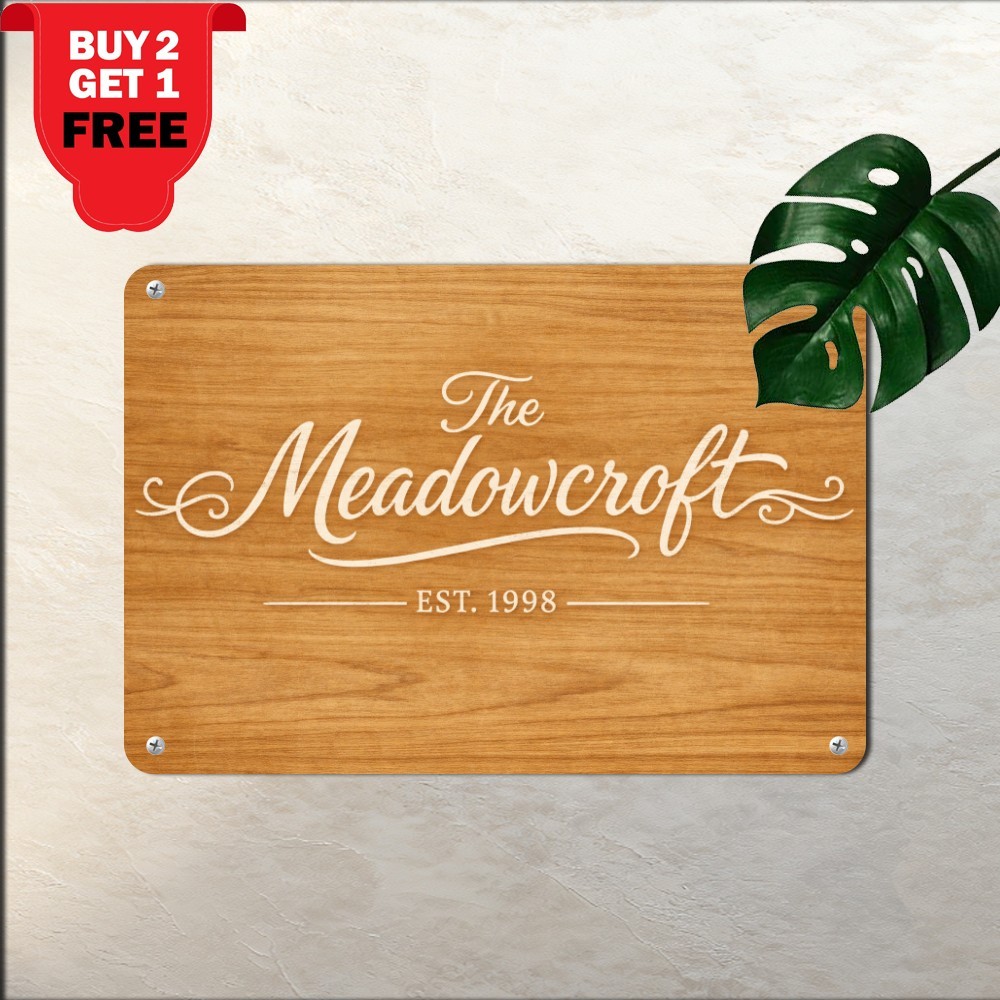 Personalized Family Name Sign 8x12 Custom Est Year Rustic Wall Metal Plaque