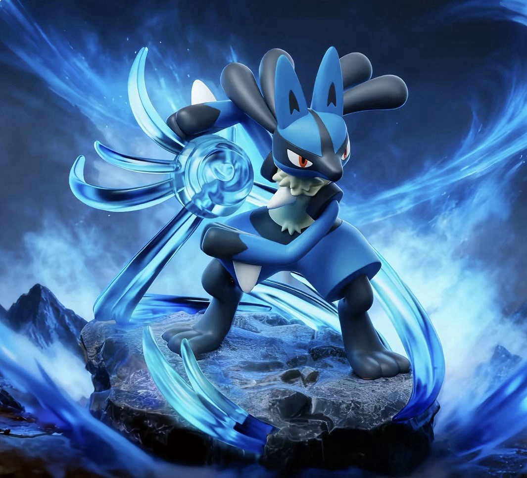 Pokemon Lucario HOLLYBOX 1:6 Light Up Battle Scene Figure Display Collectible