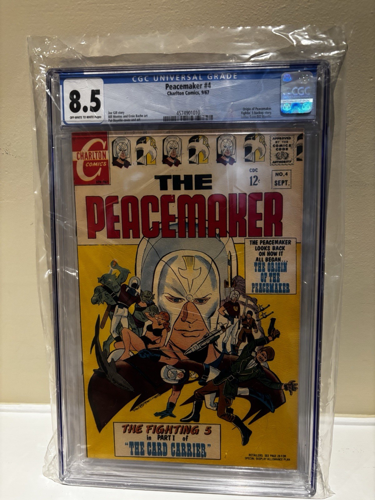 CHARLTON COMICS - THE PEACEMAKER #4 (9/67) CGC 8.5  Origin of PEACEMAKER 