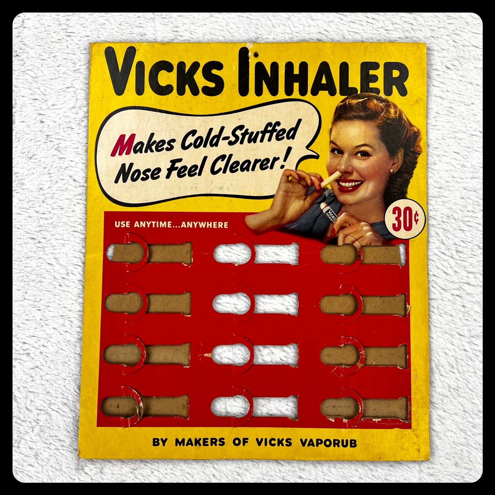 1950s Vicks Inhaler Vintage Advertising Sign 12\