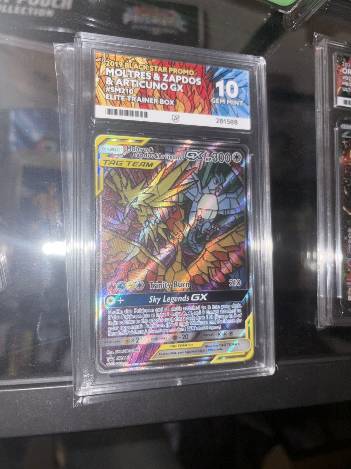 Moltres & Zapdos & Articuno GX SM210 Holo TAG TEAM Promo ACE 10 PERFECT SUBGRADE