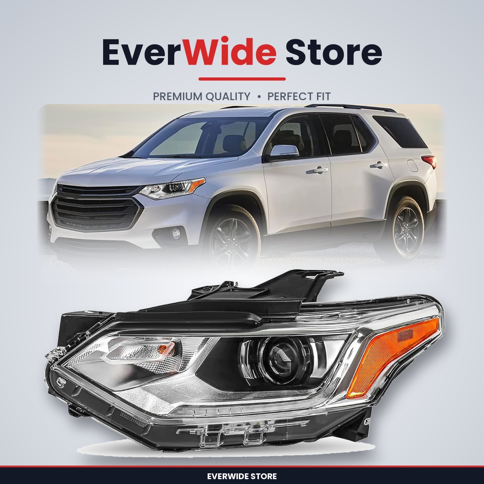 Fits for [Hid/Xenon Model] 2018-2021 Chevy Traverse LED DRL Projector Headlight
