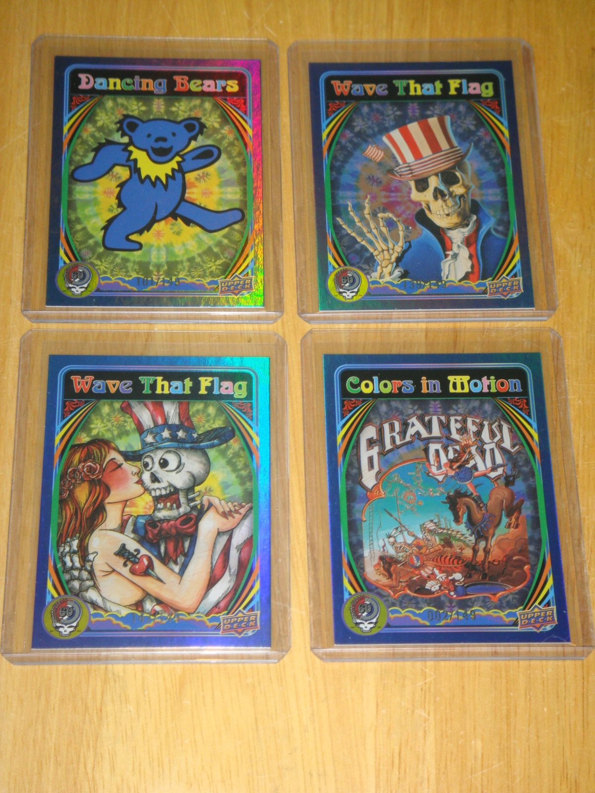 Grateful Dead Upper Deck 4 CARD LOT Dancing Blue Parallel #2 10 16 27 Mint /149