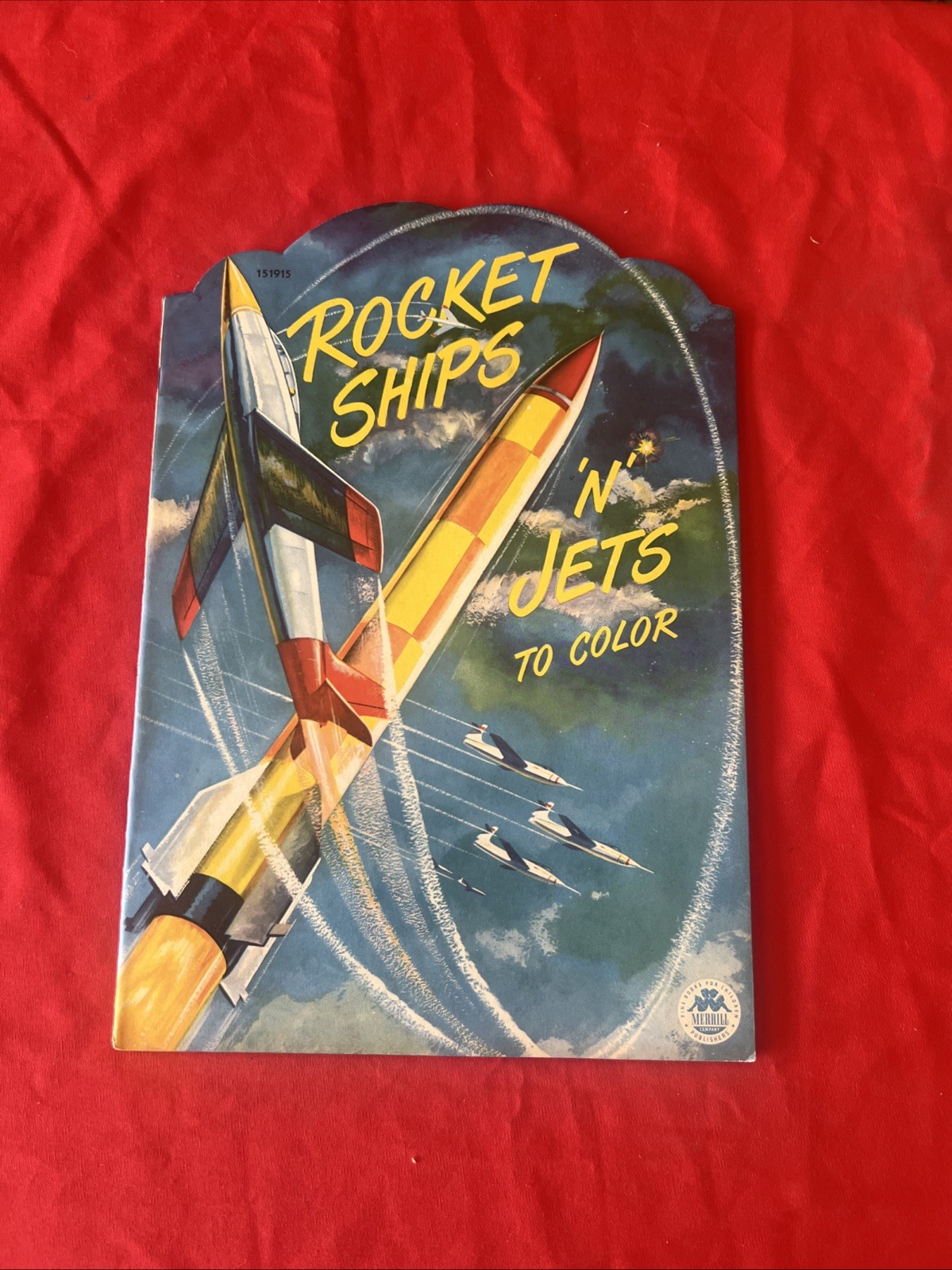 1951 Space Ships & Jets Rocket Futuristic Comic Coloring Book NOS
