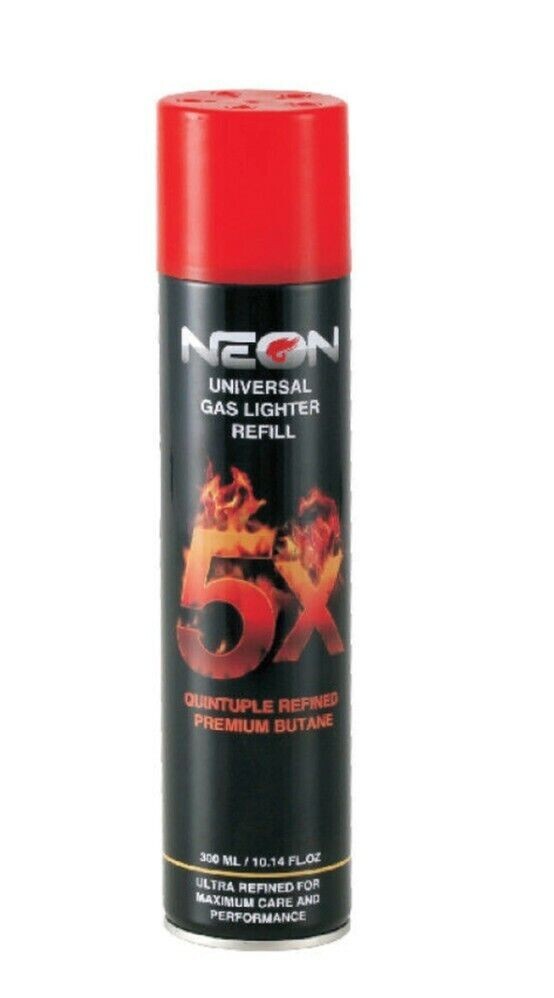 12 Cans Neon 5X Refined Butane Lighter Gas Fuel Refill 300 mL 10.14 oZ Cartridge