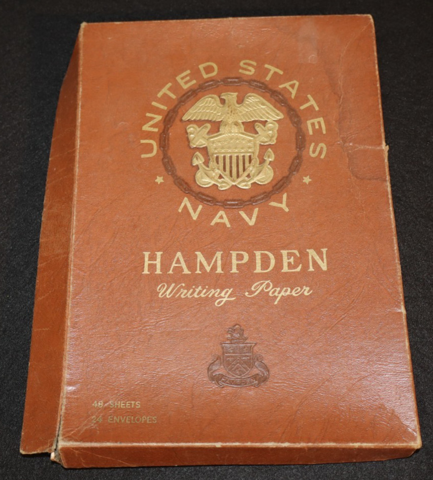 WWII USN Navy Hampden Writing Stationary Paper USS HEYLIGER DE-510 & Envelopes