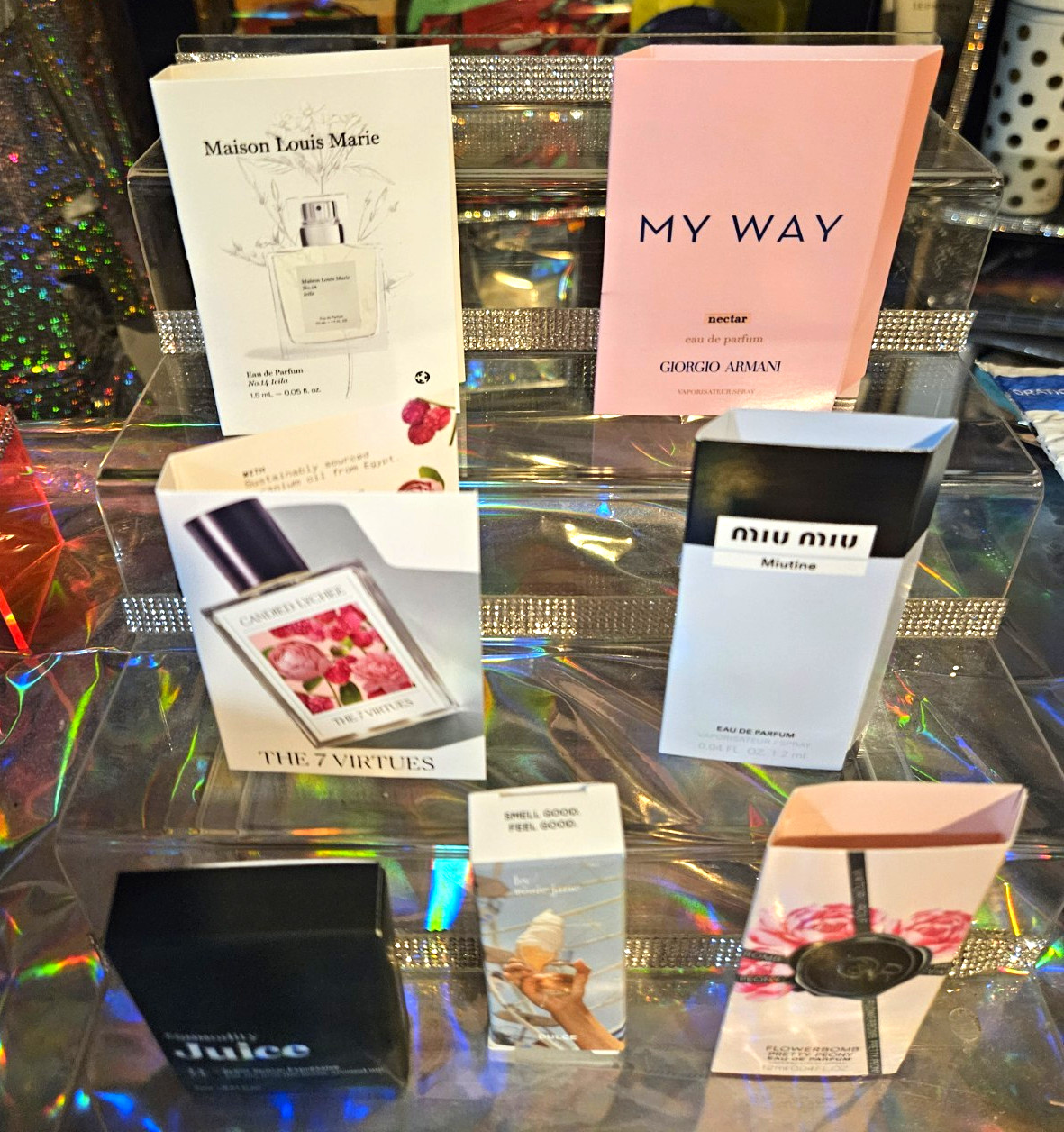 7 Luxury Fragrance Lot- Giorgio Armani, Miu Miu, Juicy Couture- My Way