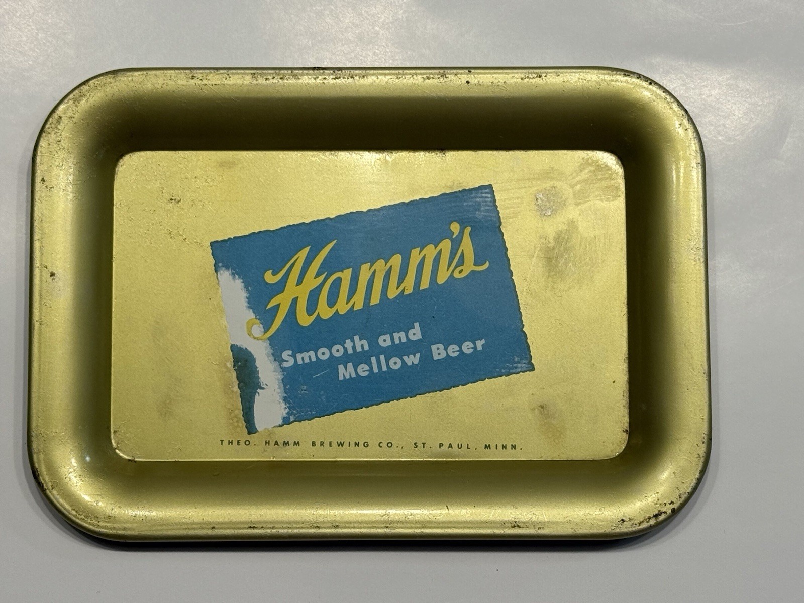 Vintage 1940\'s Hamms Smooth & Mellow Beer Tin Tip Tray Vintage Midwest Brewerian