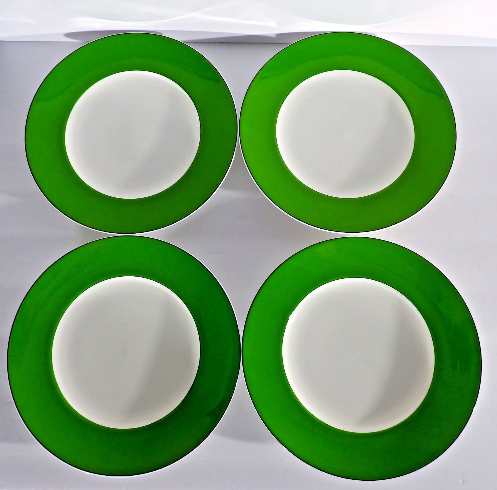 Set of 4 Lenox Kate Spade RUTHERFORD CIRCLE GREEN Accent Luncheon Plates 9.5\