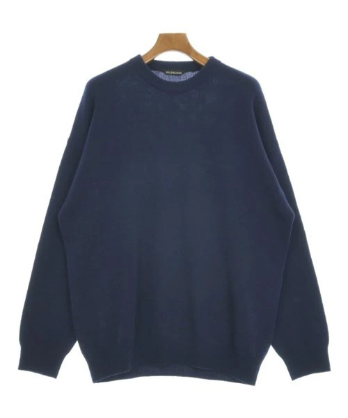 Balenciaga Men\'s Knit Sweater S Wool Cashmere Navy Retro Easy Wear (Ages 14+)