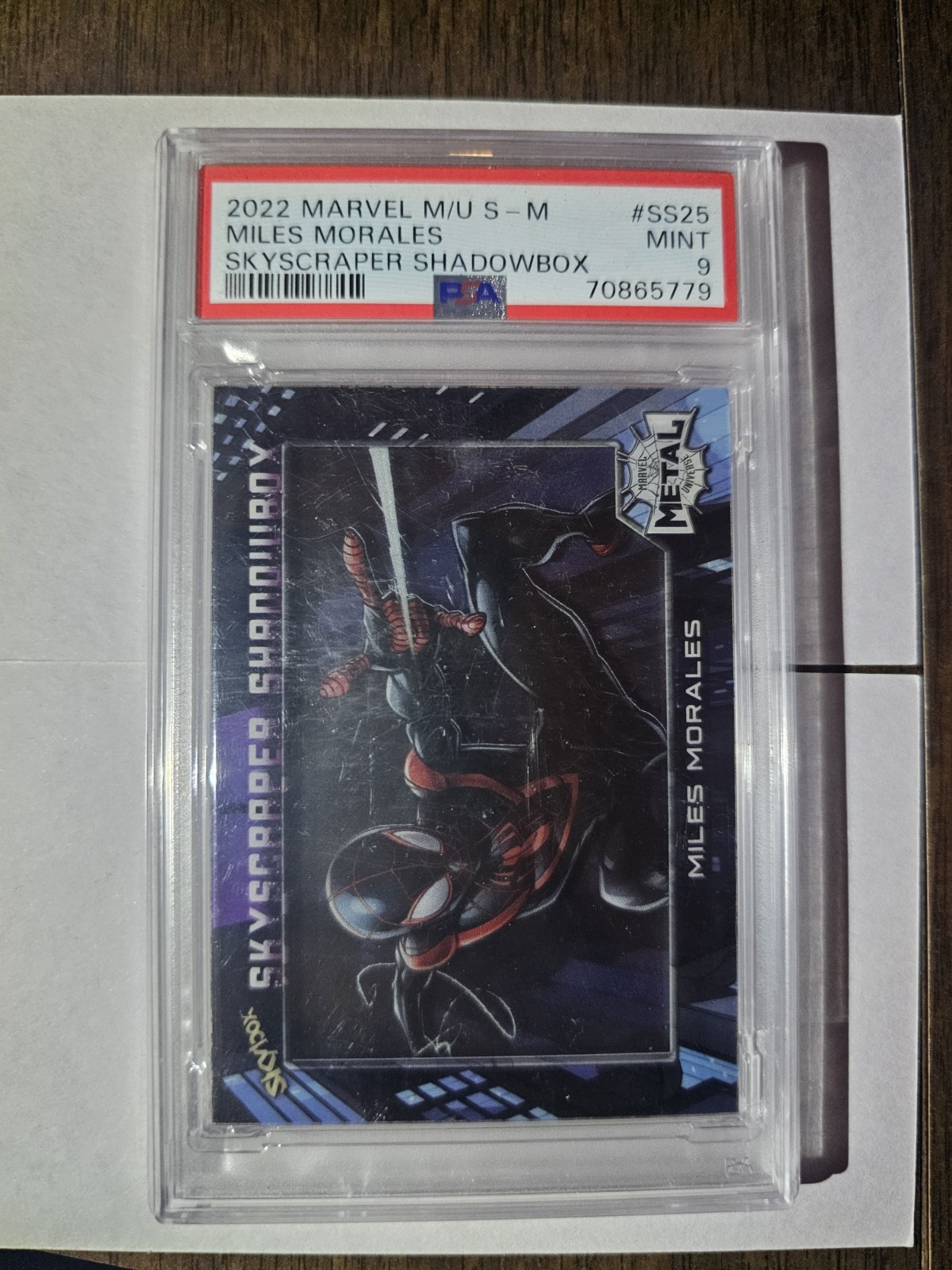2022 Marvel Metal Universe Spider-Man Skyscraper Shadow Box Miles Morales