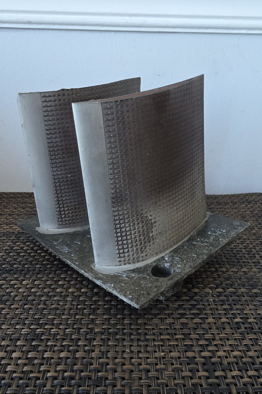 Jet Engine Composite Fan Exit Guide Vane Cutaway Display –Carbon Fiber /Titanium