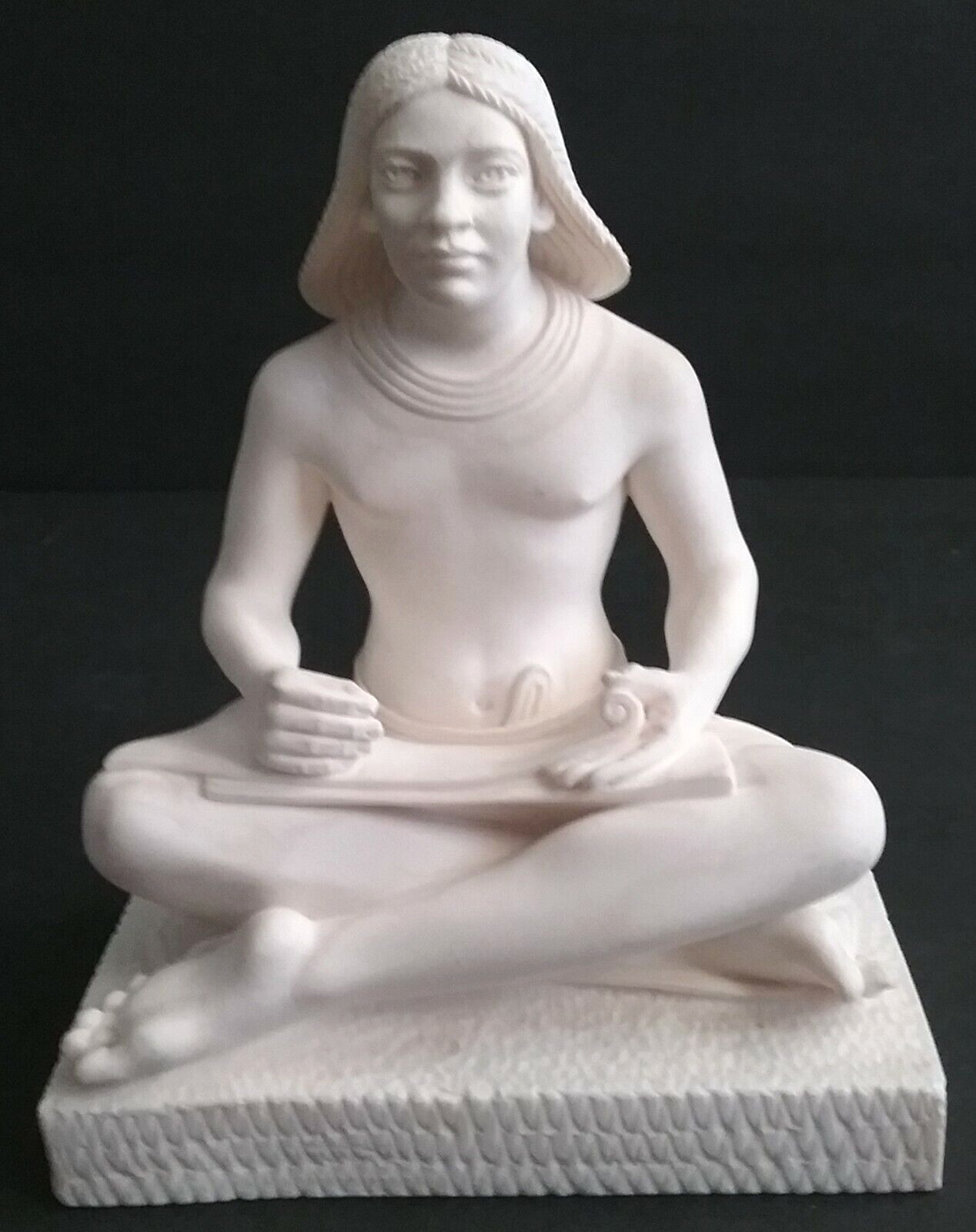 Vintage Statue of Egyptian Royal Scribe Seated signed by artist A. Giannelli