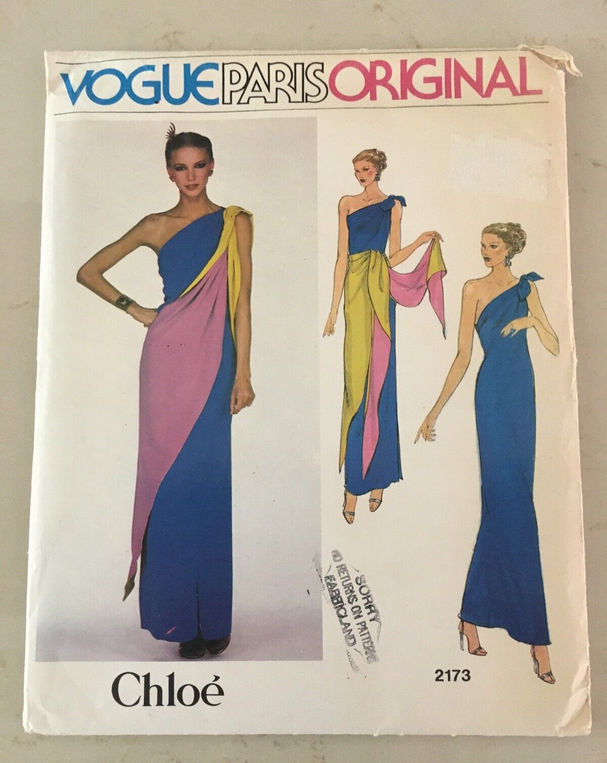 Vintage VOGUE PARIS ORIGINAL Chloe Pattern #2173  Size 10 - Uncut FF