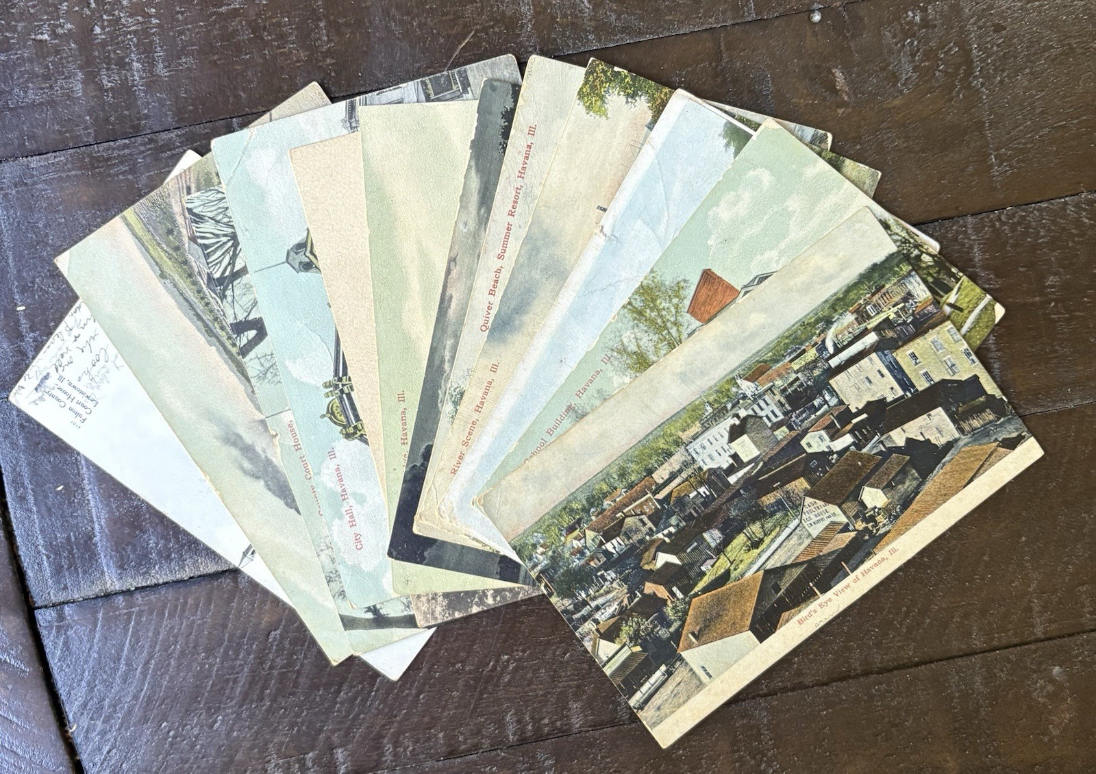 Vintage Lot (12) Havana Illinois postcard collection