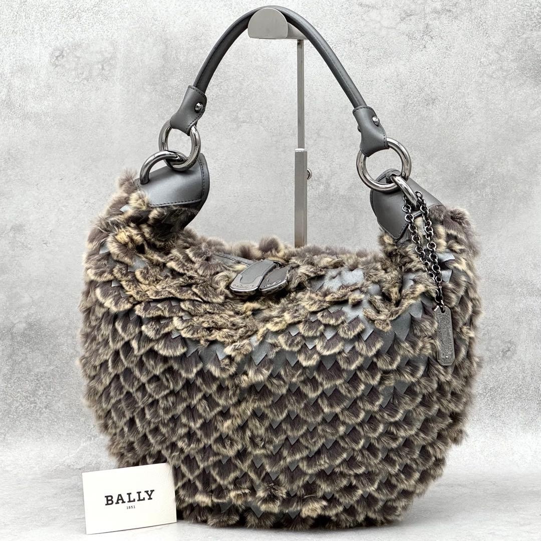 BALLY One Shoulder Bag Leather Hobo Type Gray A4 10a Authentic From Japan Women