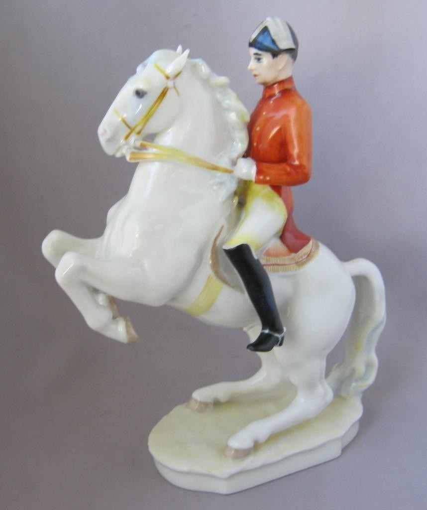 Original Hutschenreuther Germany Porcelain Lipizzaner Horse Rider Austria Vienna
