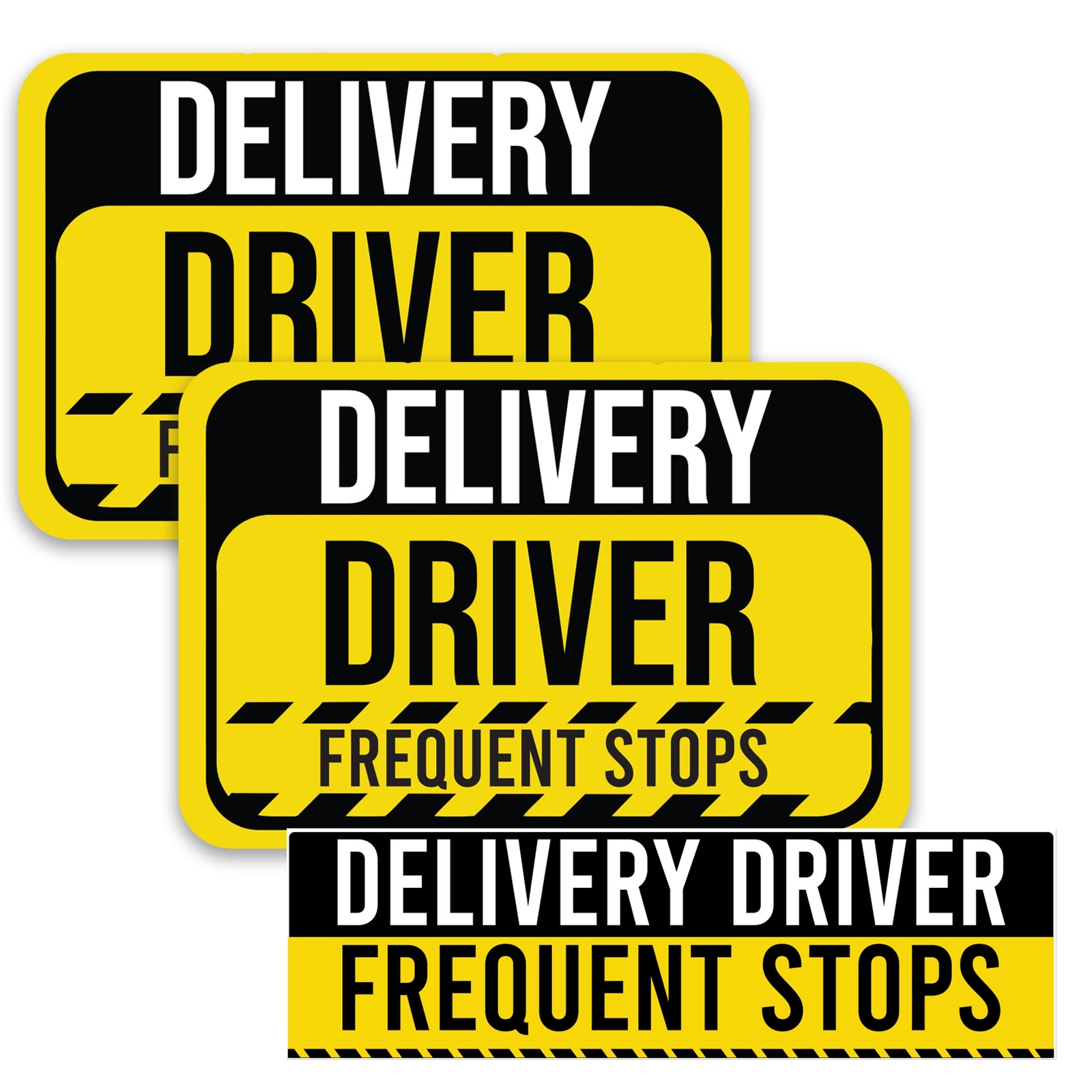 Magnet Me Up Caution Frequent Stops Delivery Driver Magnet Decal for Car, 3 PacK