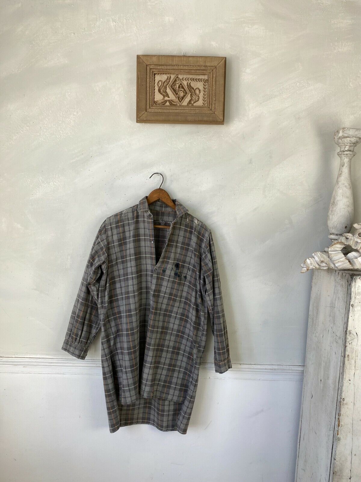 TIMEWORN Plaid Shirt men\'s work wear clothing Flannel chore vintage clothing