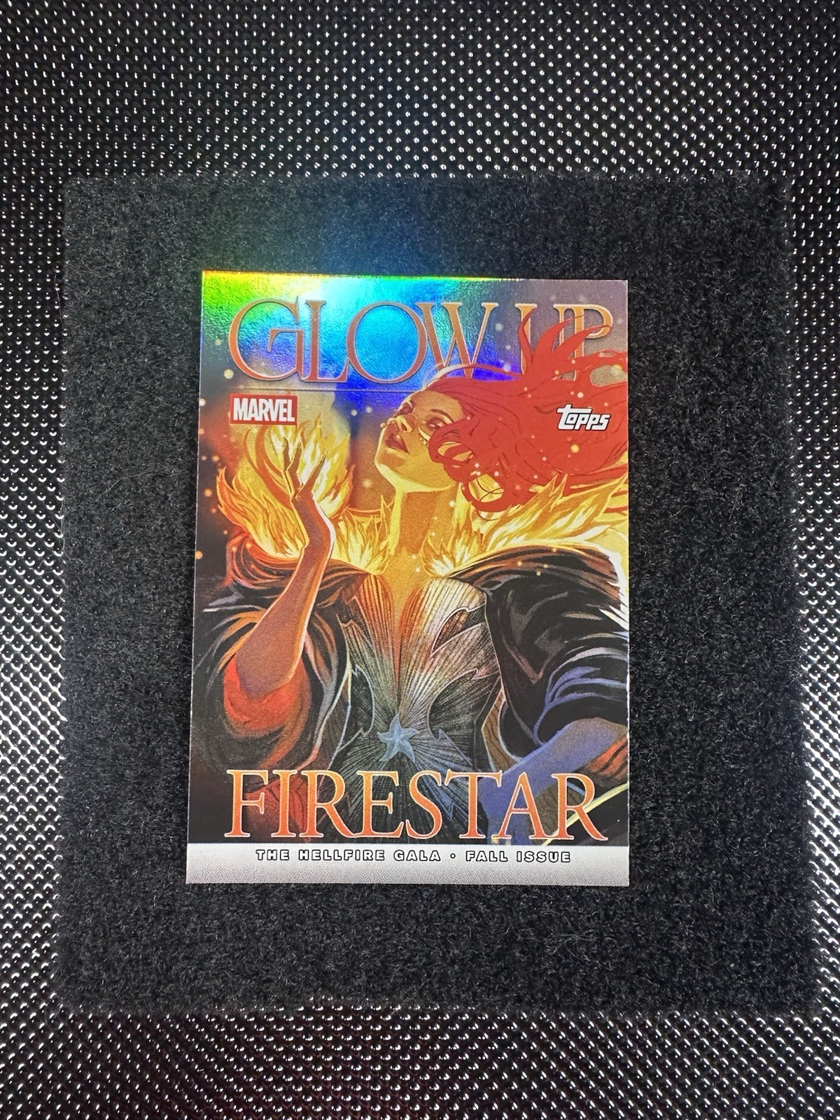 2026 MARVEL TOPPS NEON GLOW UP HELLFIRE GALA RAINBOW FOIL #GU-18 FIRESTAR