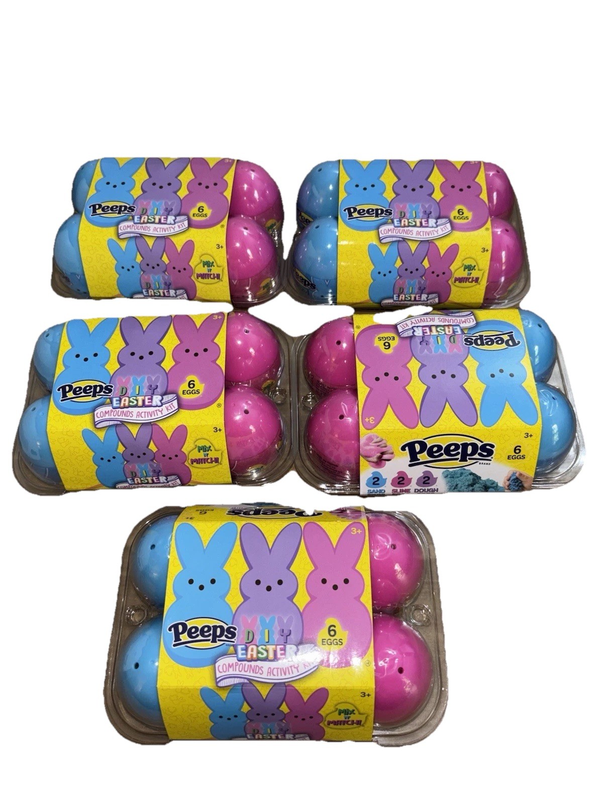 Set 5 Peeps Compounds Activity Kit 6 Eggs Pink & Blue Plastic Easter 2023 set 5