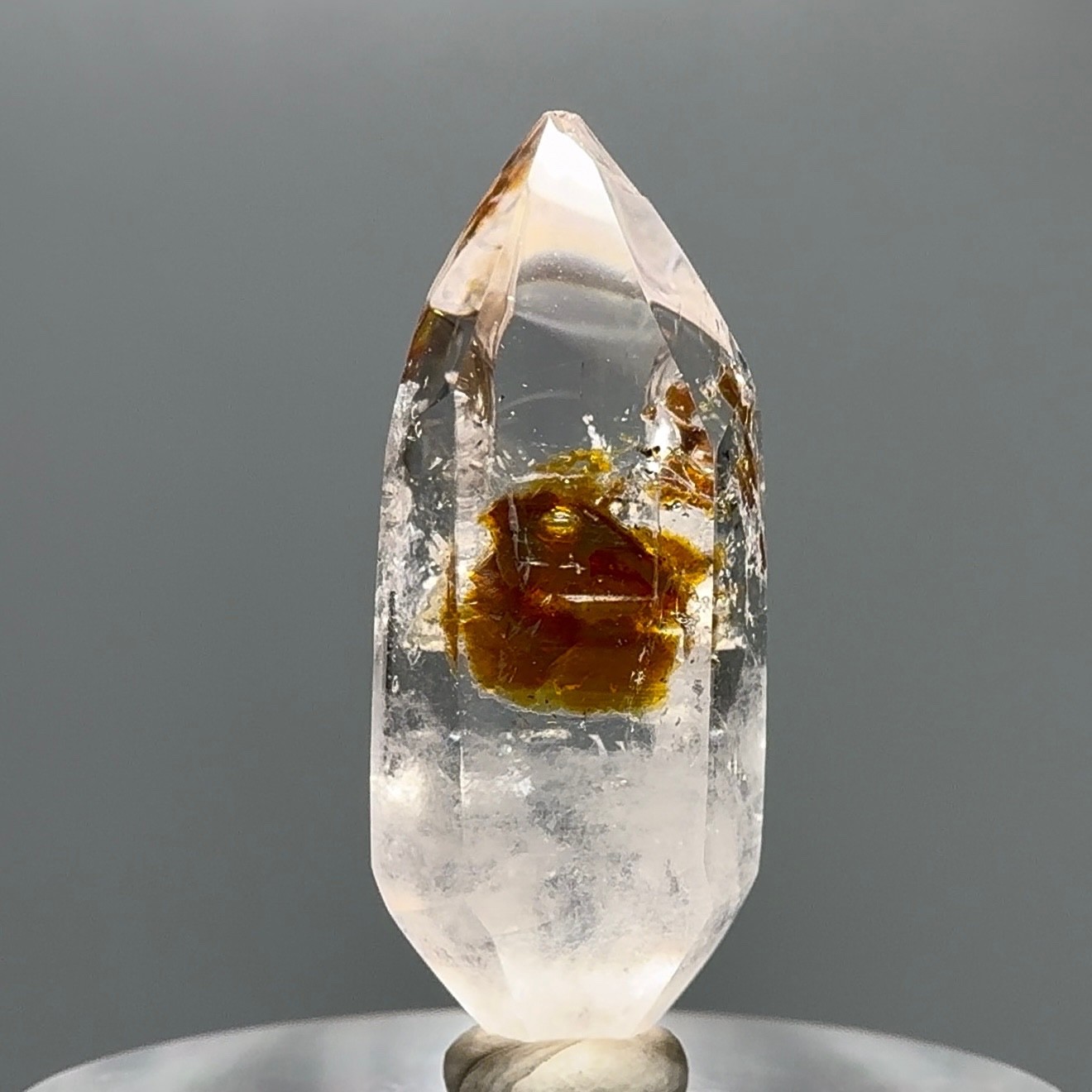 2 Moving Bubbles RARE Fluorescent Golden Petroleum Quartz Enhydro - Pakistan